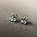 Classic Princess Cut Sterling Silver Stud Earrings - jolics