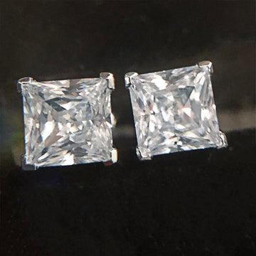 Classic Princess Cut Stud Earrings - jolics