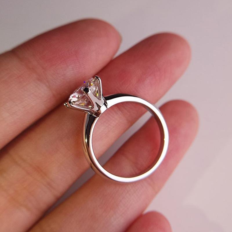 Classic Solitaire Ring with 6 Prong Setting - jolics