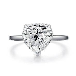 Classic Under Halo Heart Cut 925 Sterling Silver Engagement Ring - jolics