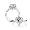 Classic Under Halo Heart Cut 925 Sterling Silver Engagement Ring - jolics