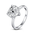 Classic Under Halo Heart Cut 925 Sterling Silver Engagement Ring - jolics