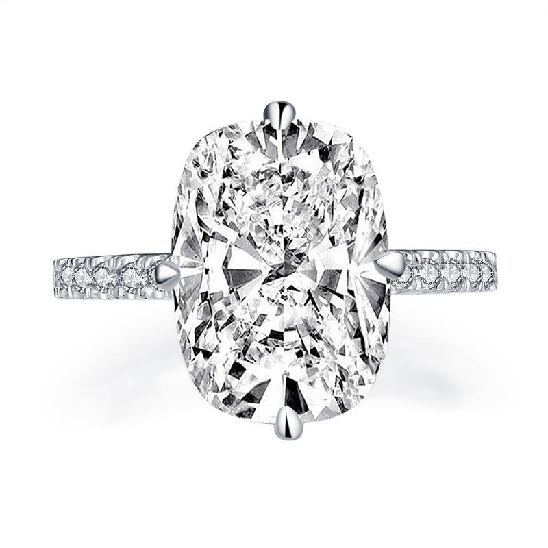 Cushion Cut Under Halo Silver Engagement Ring - jolics