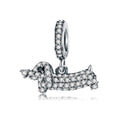 Dachshund Dog 925 Sterling Silver Dangle Charm - jolics