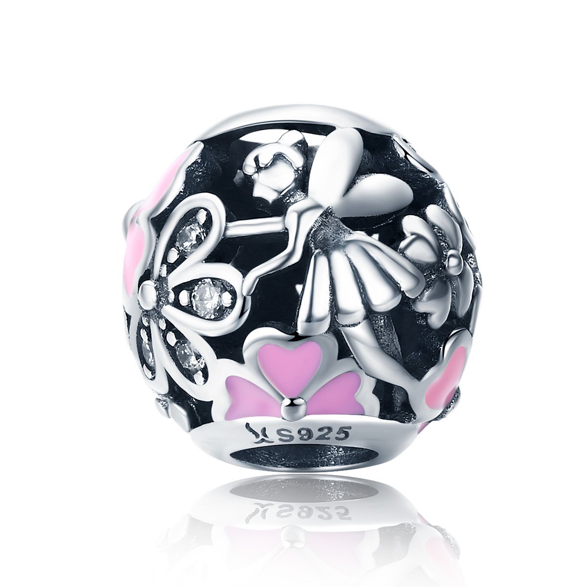 Dancing Flower Fairy 925 Sterling Silver Bead Charm - jolics