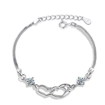 Double Heart Design Simple Bracelet - jolics