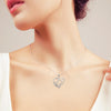 Double Heart Pendant Necklace with Mother and Child - jolics