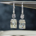 Emerald Cut 925 Sterling Silver Drop Earrings - jolics