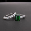 Emerald Cut 925 Sterling Silver Ring Set - jolics