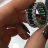 Emerald Cut Eternity 925 Sterling Silver Band Ring - jolics