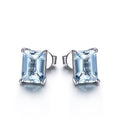 Emerald Cut Topaz Classic Silver Earrings - jolics