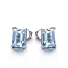 Emerald Cut Topaz Classic Silver Earrings - jolics