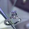 Emerald Cut With Wreath Surrounded 925 Sterling Silver Ring - jolics