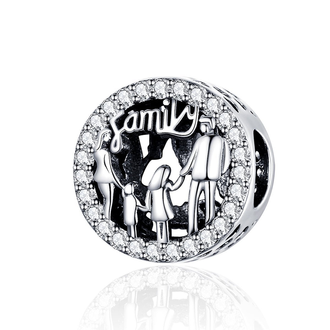 Family 925 Sterling Silver Bead Charm - jolics