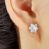 Flower Design Silver Stud Earrings - jolics