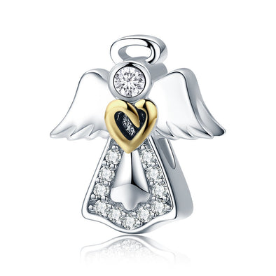 Guardian Angel 925 Sterling Silver Dangle Charm - jolics