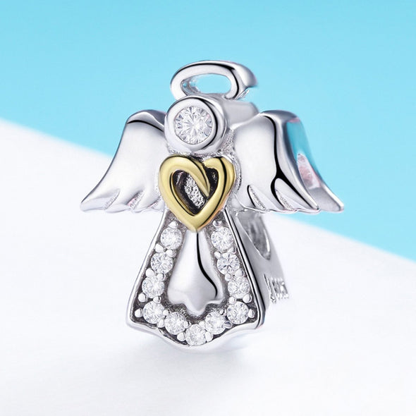 Guardian Angel 925 Sterling Silver Dangle Charm - jolics
