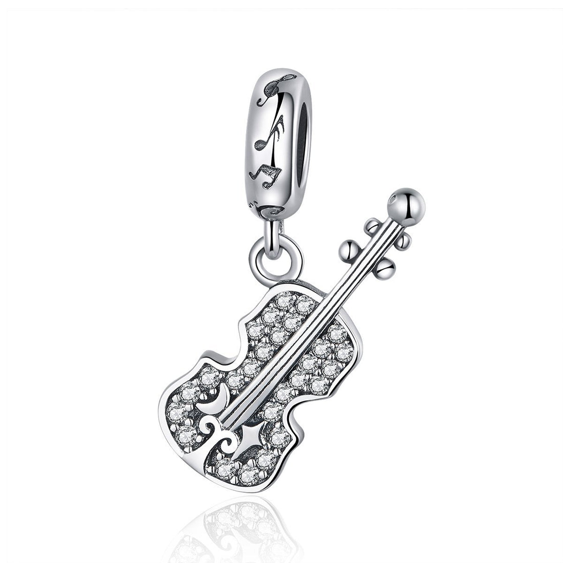 Guitar 925 Sterling Silver Dangle Charm - jolics