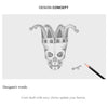 Halloween Skull with Envy Clown 925 Sterling Silver Bead Charm - jolics