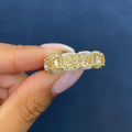 Handmade 0.5CT Cushion Cut Yellow Stone 925 Sterling Silver Band - jolics