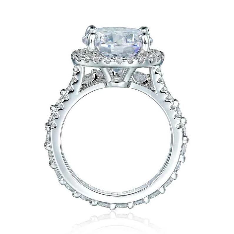 Handmade 1.5 CT Halo Round Cut 2pc Ring Set - jolics