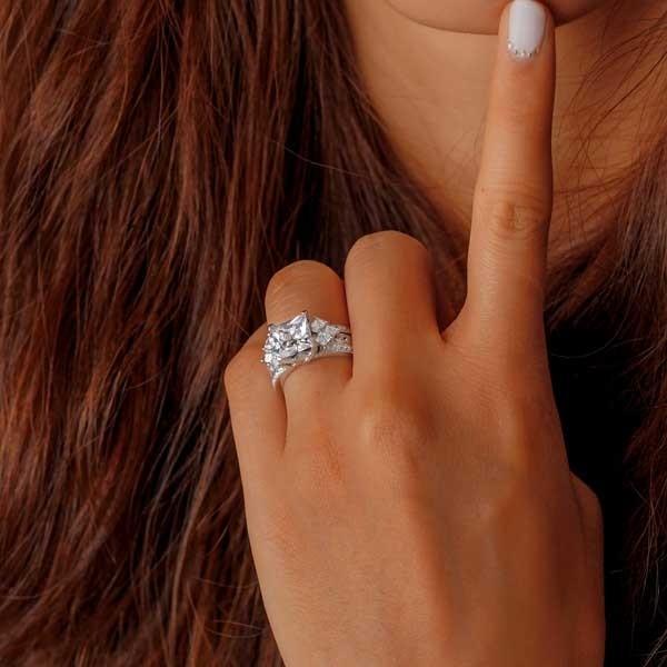 Three-Row Round Diamond Eternity Band Ring 2.04 Carat Platinum For Sale at  1stDibs | naira princess ring