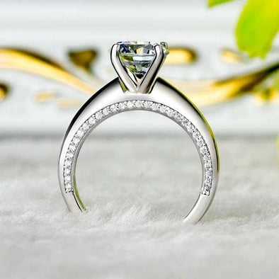 Handmade 2 CT Brilliant Round Cut Solitaire 925 Sterling Silver Ring - jolics