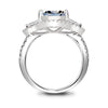 Handmade 2.7 CT Princess Cut Halo Sterling Silver Engagement Ring - jolics