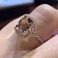 Handmade 3 CT Cushion Cut Rose Gold Halo Ring - jolics