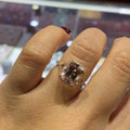 Handmade 3 CT Cushion Cut Rose Gold Halo Ring - jolics