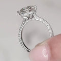 Handmade 3 CT Cushion Cut Sterling Silver Engagement Ring - jolics