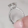 Handmade 3 CT Cushion Cut Sterling Silver Engagement Ring - jolics