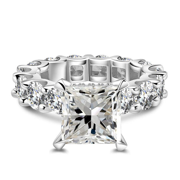 Handmade 3.0 CT Solitaire Princess Cut Eternity Sterling Silver Ring - jolics