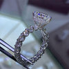Handmade 3.0 CT Solitaire Princess Cut Eternity Sterling Silver Ring JS0124 - jolics