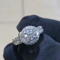 Handmade 3.0 CT Stunning Round Cut Halo Engagement Ring - jolics