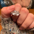 Handmade 3ct Radiant Cut Three Stone Ring JS0119 - jolics