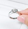 Handmade Classic Round Cut Moissanite Sterling Silver Engagement Ring - jolics
