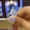 Handmade Pear Cut 925 Sterling Silver Engagement Ring - jolics