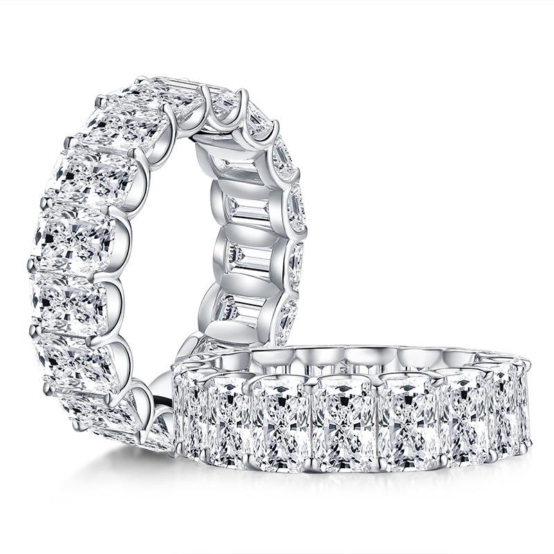 Handmade Radiant Cut Sterling Silver Eternity Ring - jolics