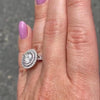 Handmade Round Cut Moissanite Halo Sterling Silver Wedding Ring - jolics