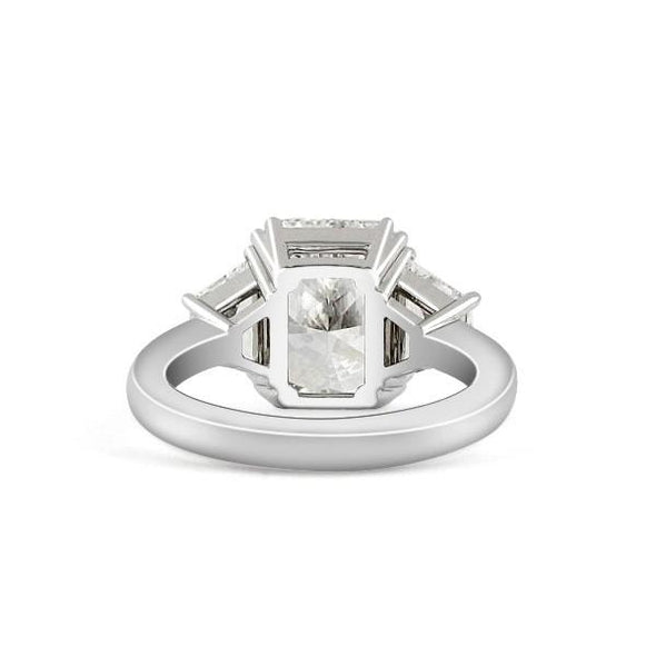 Handmade Three Stone 4.0 CT Radiant Cut Sterling Silver Engagement Ring - jolics