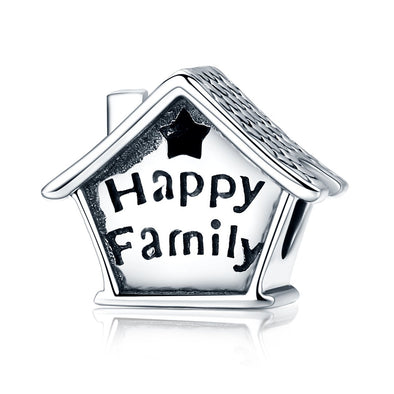 Happy Family House 925 Sterling Silver Bead Charm - jolics