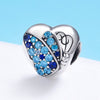 Heart & Butterfly 925 Sterling Silver Charm - jolics