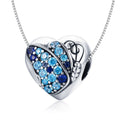 Heart & Butterfly 925 Sterling Silver Charm - jolics