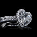 Heart Cut 925 Sterling Silver Double-Row Halo Engagement Ring - jolics