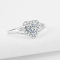 Heart Cut Halo Split Ring - jolics