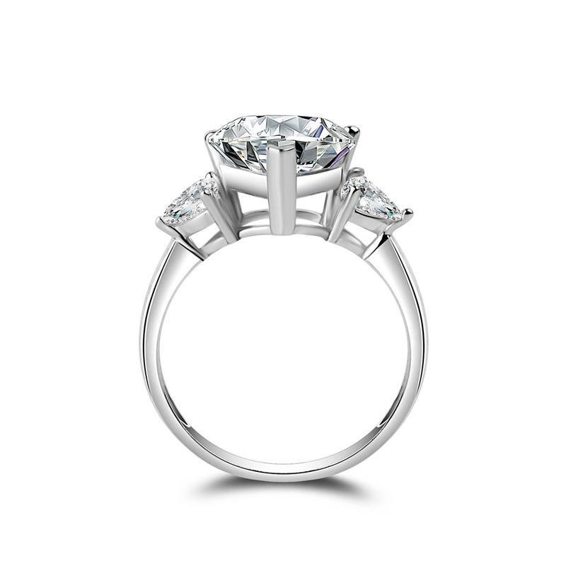 Heart Cut Three Stone Solitaire Classic Ring - jolics