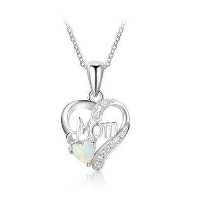 Heart Design Opal Pendant Necklace - jolics