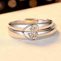 Heart Design Silver Couple Rings - jolics