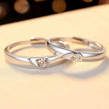 Heart Design Silver Couple Rings - jolics